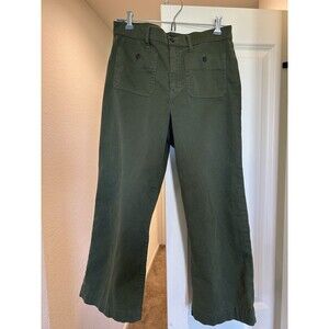 J.CREW Women's Re-Imagined Olive Green Pants, Wide Straight Leg, Size 28